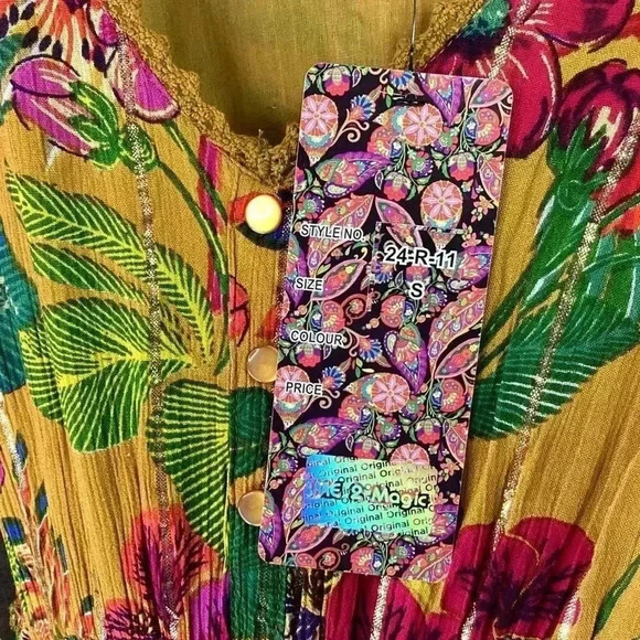 Me 2 Magic Maxi Dress Women S Brown Multi Floral Long Sleeve Anthropologie NEW - Picture 10 of 11